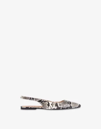 Ballerines à bride arrière en cuir de veau imprimé python