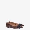 Ballerines en cuir de veau imprimé python
