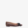 Ballerines en cuir de veau imprimé python