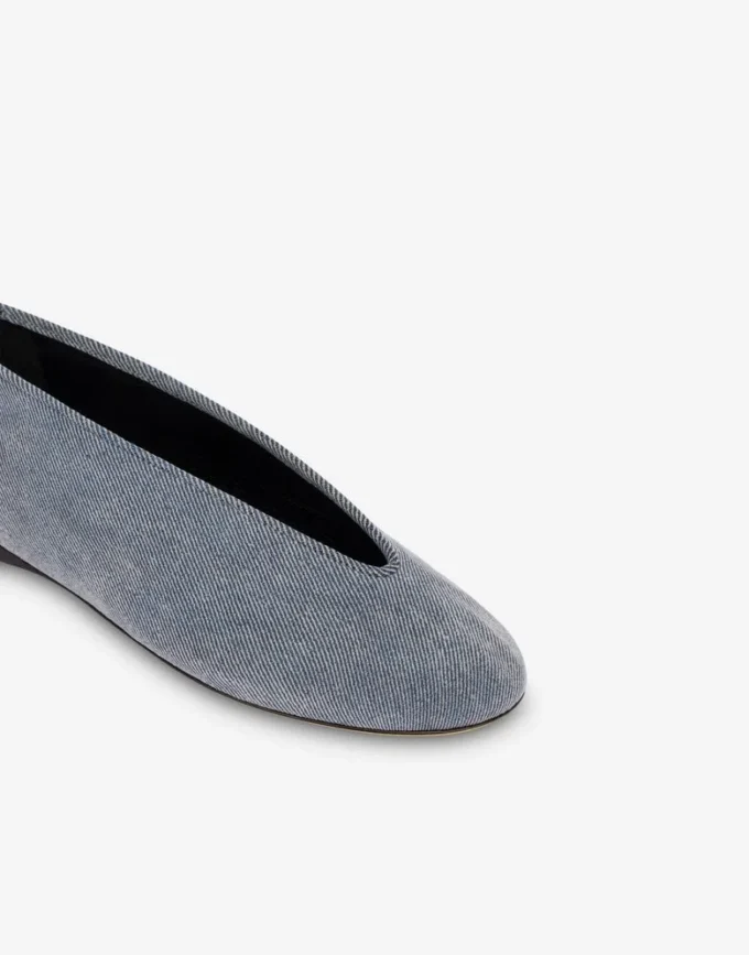 Ballerines en denim floqué
