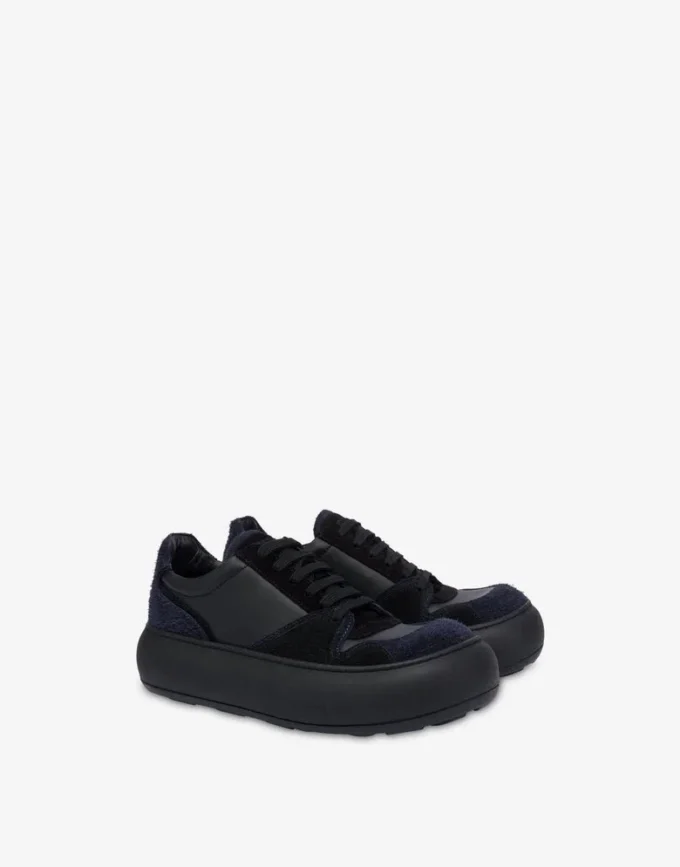 Baskets en daim et cuir de veau