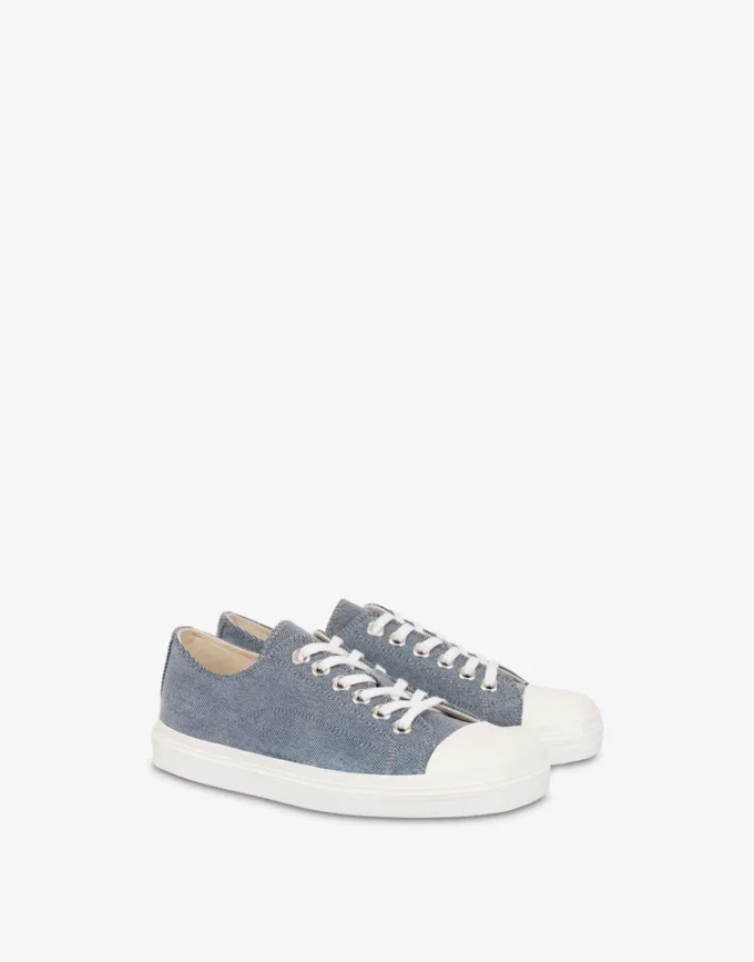 Baskets en denim floqué
