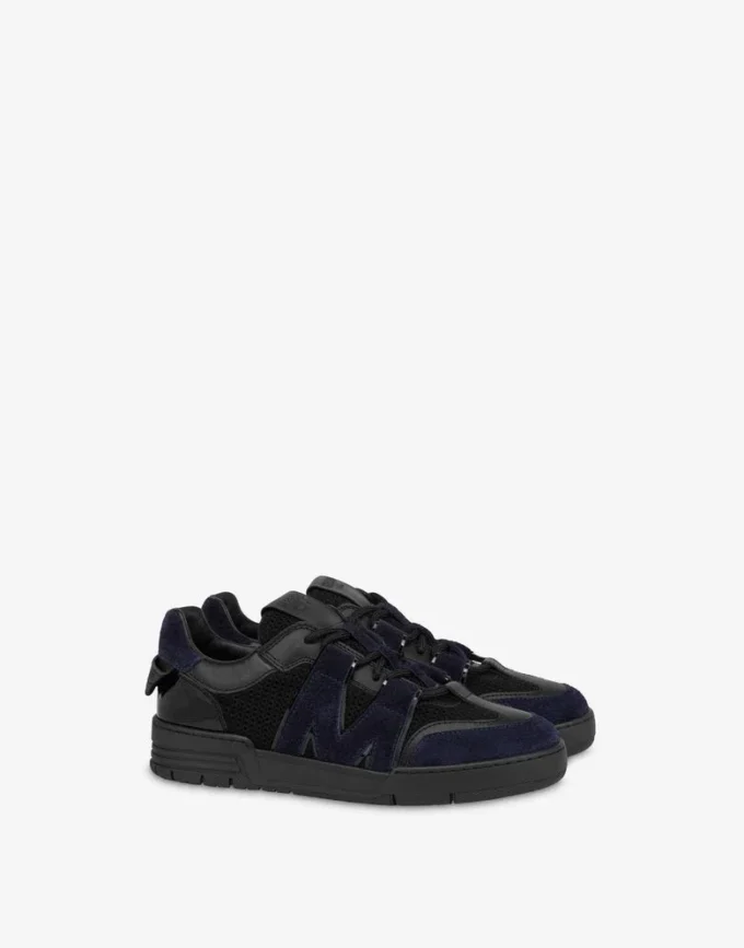 Baskets en mesh, cuir de veau et daim Baskets en mesh, cuir de veau et daim