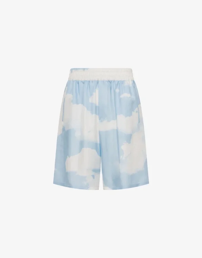 Bermuda en twill de soie Nuage d&rsquo;archives