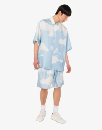 Bermuda en twill de soie Nuage d&rsquo;archives