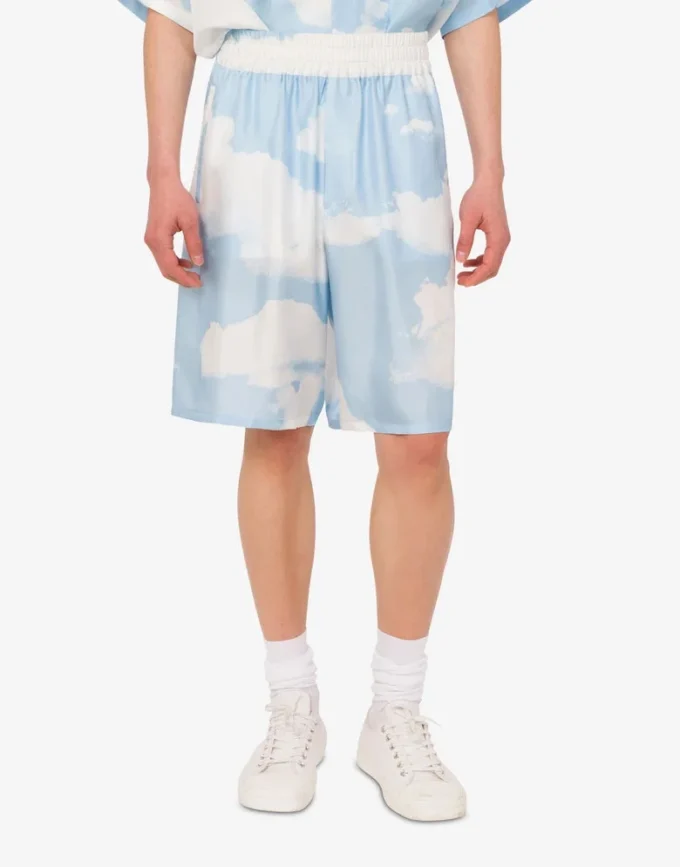 Bermuda en twill de soie Nuage d&rsquo;archives