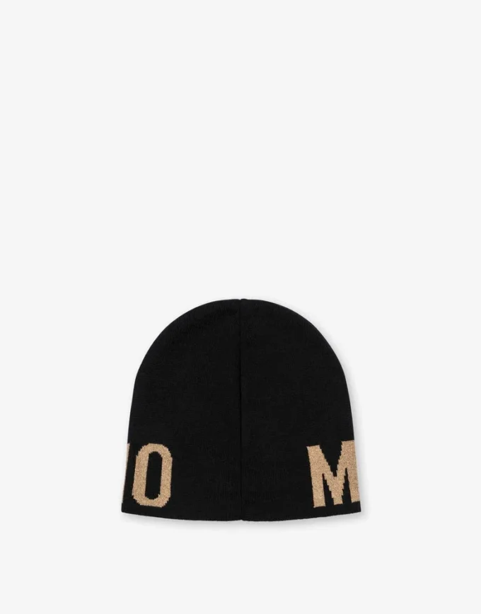 Bonnet en tricot avec logo doré