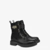 Bottines en cuir de veau et nylon Bottines en cuir de veau et nylon