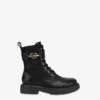 Bottines en cuir de veau et nylon Bottines en cuir de veau et nylon