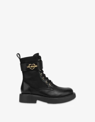 Bottines en cuir de veau et nylon