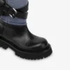 Bottines en denim et cuir de veau Bottines en denim et cuir de veau