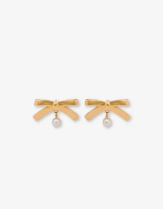 Boucles d&rsquo;oreilles en métal avec perle