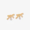 Boucles d&rsquo;oreilles en métal avec perle