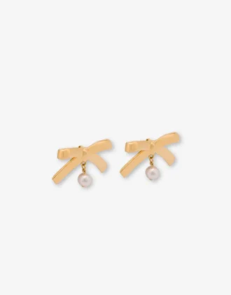 Boucles d&rsquo;oreilles en métal avec perle