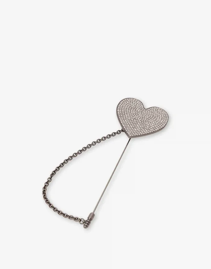 Broche en métal avec strass