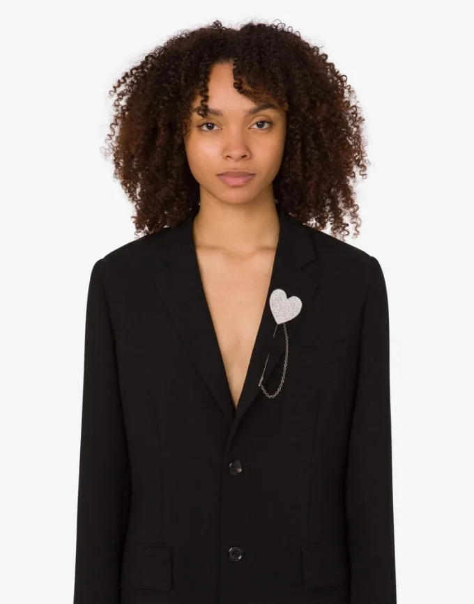 Broche en métal avec strass