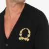 Cardigan en laine et cachemire Broderie couronne de laurier Cardigan en laine et cachemire Broderie couronne de laurier