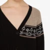 Cardigan en laine mélangée intarsia Cardigan en laine mélangée intarsia
