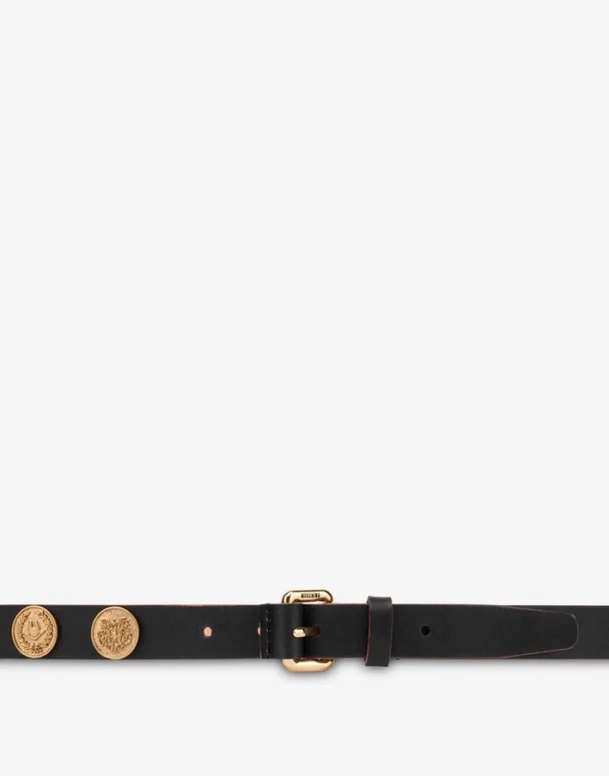 Ceinture en cuir de vachette décorée Ceinture en cuir de vachette décorée