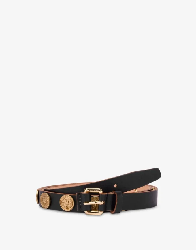 Ceinture en cuir de vachette décorée Ceinture en cuir de vachette décorée
