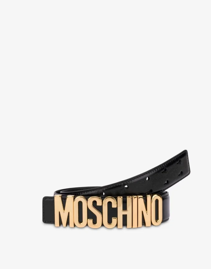 Ceinture en cuir de veau avec logo