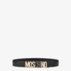 Ceinture en cuir de veau avec logo Lettering mixte