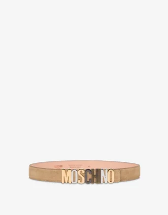 Ceinture en cuir de veau avec logo lettré mixte