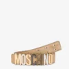 Ceinture en cuir de veau avec logo lettré mixte