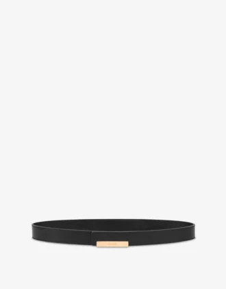 Ceinture en cuir de veau avec plaque métallique