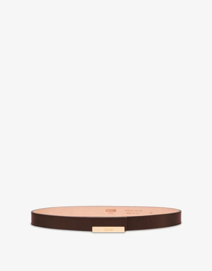 Ceinture en cuir de veau avec plaque métallique