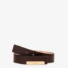 Ceinture en cuir de veau avec plaque métallique