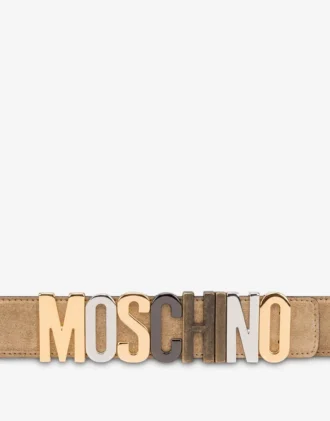 Ceinture en daim avec logo lettré