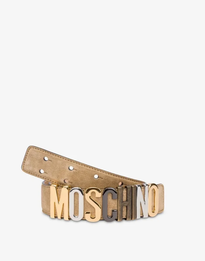 Ceinture en daim avec logo lettré