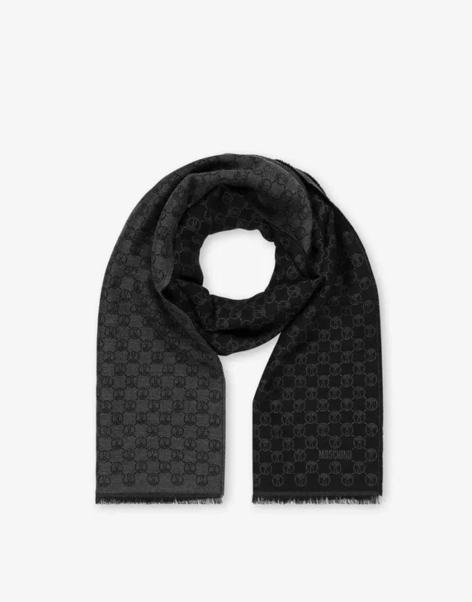 Écharpe avec motif double point d&rsquo;interrogation sur toute la surface