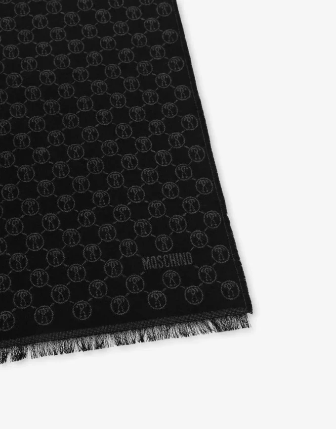 Écharpe avec motif double point d&rsquo;interrogation sur toute la surface