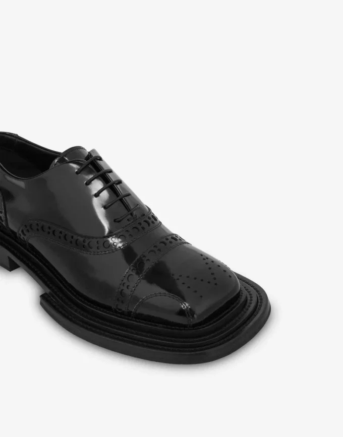 Chaussures Derby en cuir de veau brossé