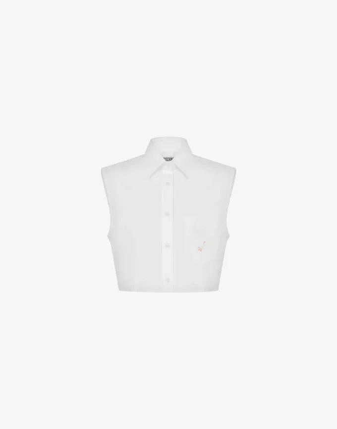 Chemise courte en popeline de coton Goose