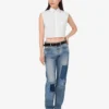 Chemise courte en popeline de coton Goose