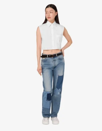 Chemise courte en popeline de coton Goose