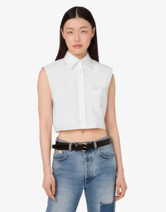 Chemise courte en popeline de coton Goose
