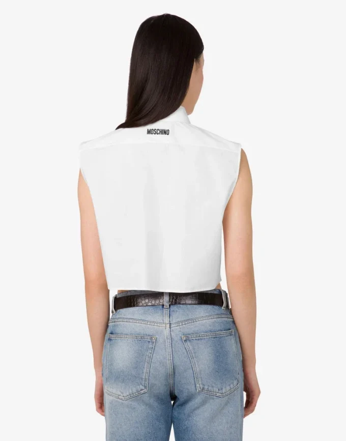 Chemise courte en popeline de coton Goose