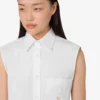 Chemise courte en popeline de coton Goose