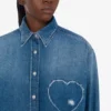 Chemise en denim de coton bleu