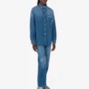 Chemise en denim de coton bleu