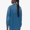 Chemise en denim de coton bleu