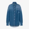 Chemise en denim de coton bleu