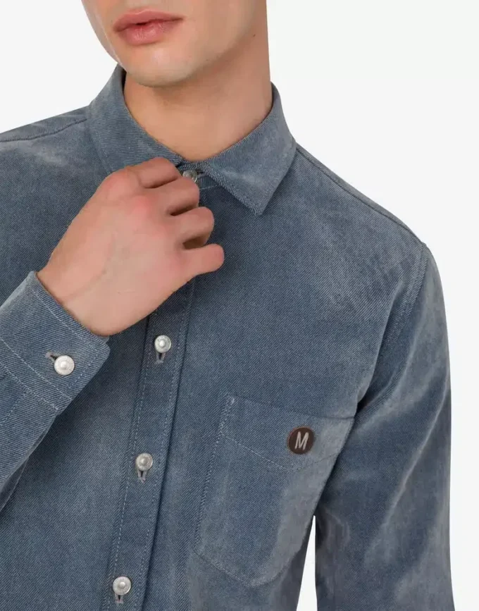Chemise en denim floqué Chemise en denim floqué