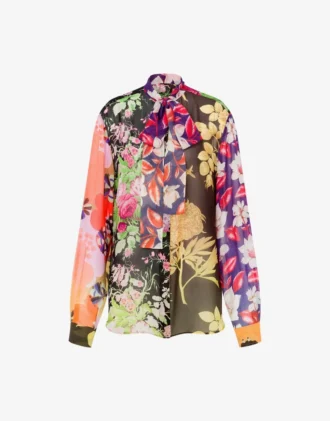 Chemise en georgette de soie imprimée