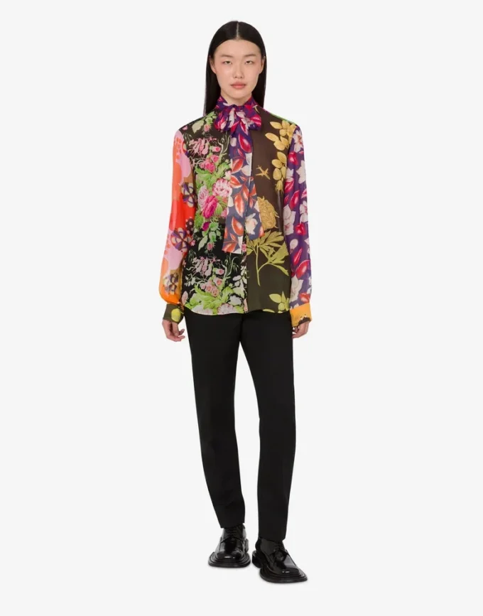 Chemise en georgette de soie imprimée Chemise en georgette de soie imprimée