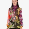 Chemise en georgette de soie imprimée Chemise en georgette de soie imprimée